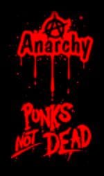Buy Anarchy Black T shirt Both side print Punk is not Dead T shirt